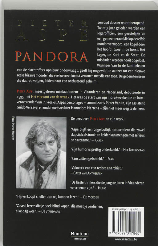 Pandora / Meesters in Misdaad / 12 achterkant