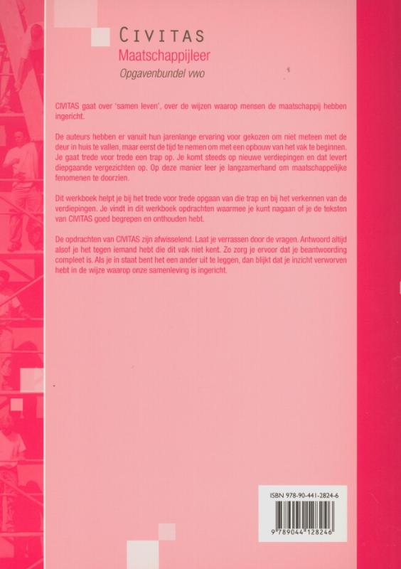 Civitas Maatschappijleer Opgavenbundel VWO achterkant