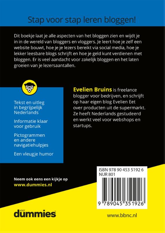 De kleine Bloggen voor dummies achterkant