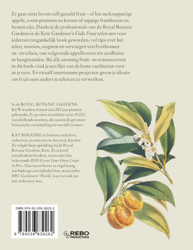 Royal Botanic Gardens, Kew  -   De Kew Gardener's gids voor Fruit Telen achterkant