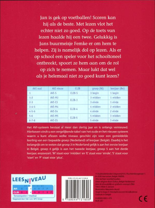 Het voetbaltoneel achterkant