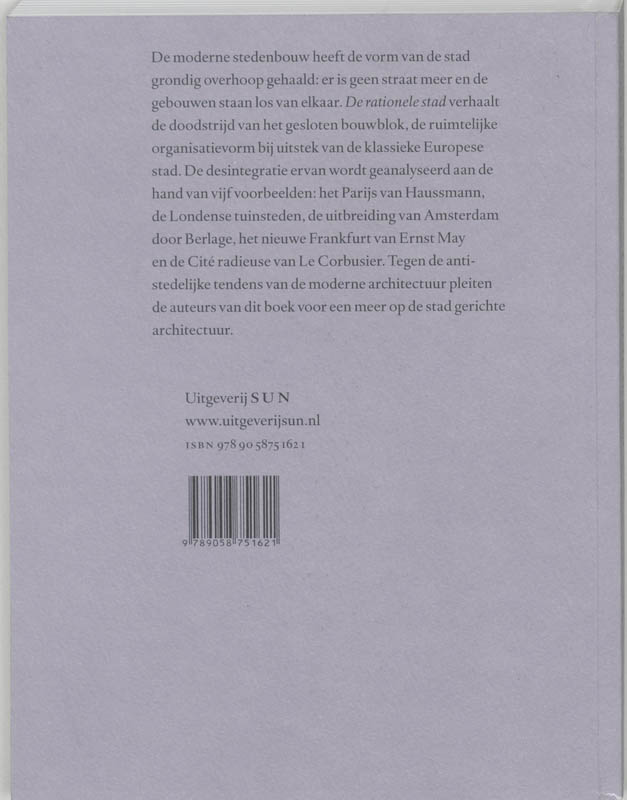 De rationele stad. Van bouwblok tot wooneenheid achterkant