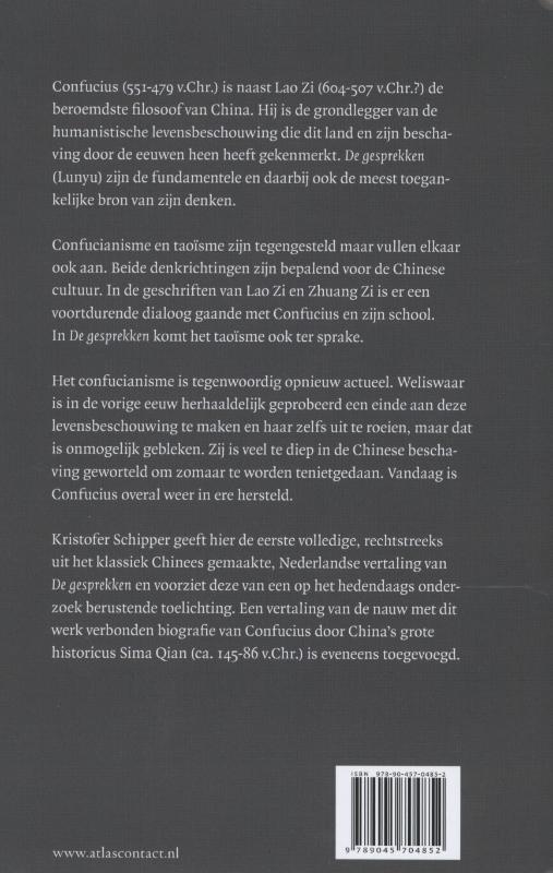 De gesprekken, gevolgd door Het leven van Confucius achterkant