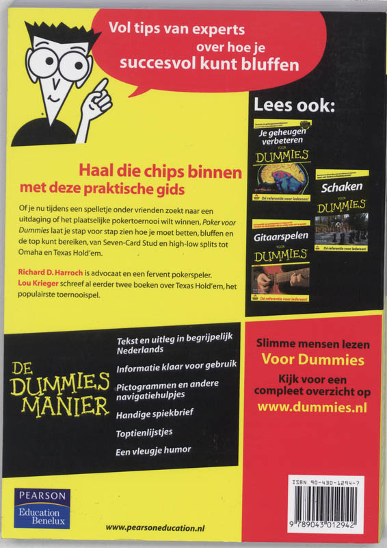 Voor Dummies - Poker voor Dummies achterkant
