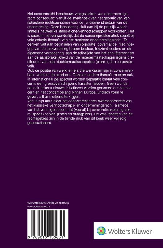 Van het concern achterkant