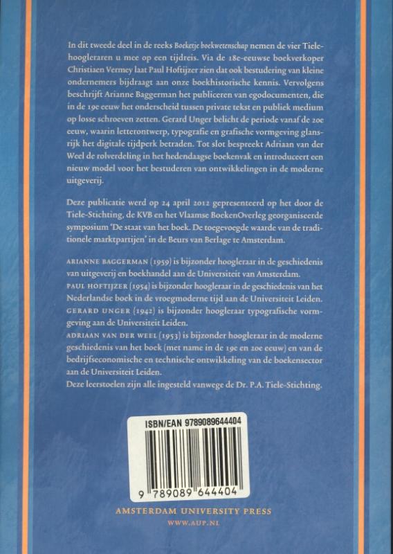 Schakels in de keten van het boek / boeketje boekwetenschap II achterkant