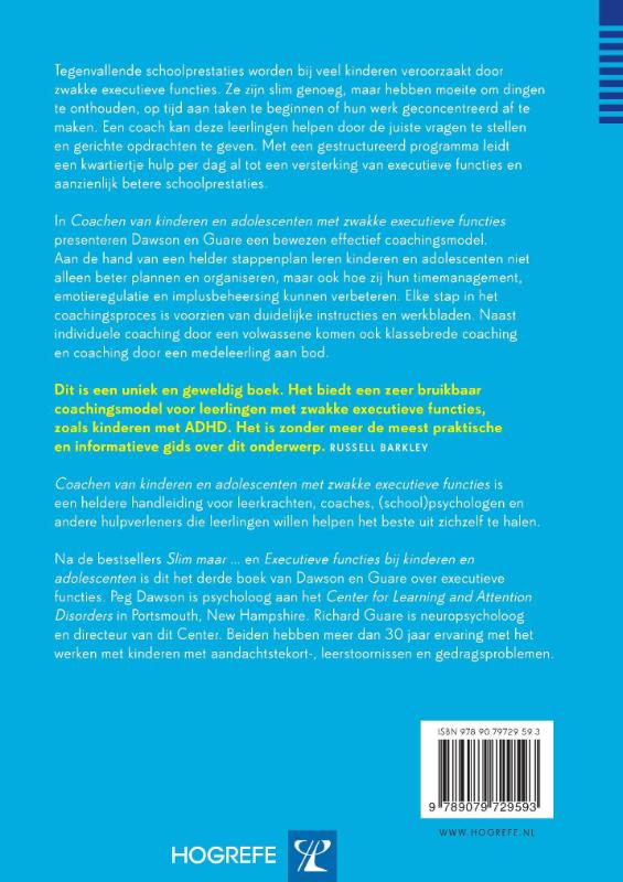 Coachen van kinderen en adolescenten met zwakke executieve functies achterkant