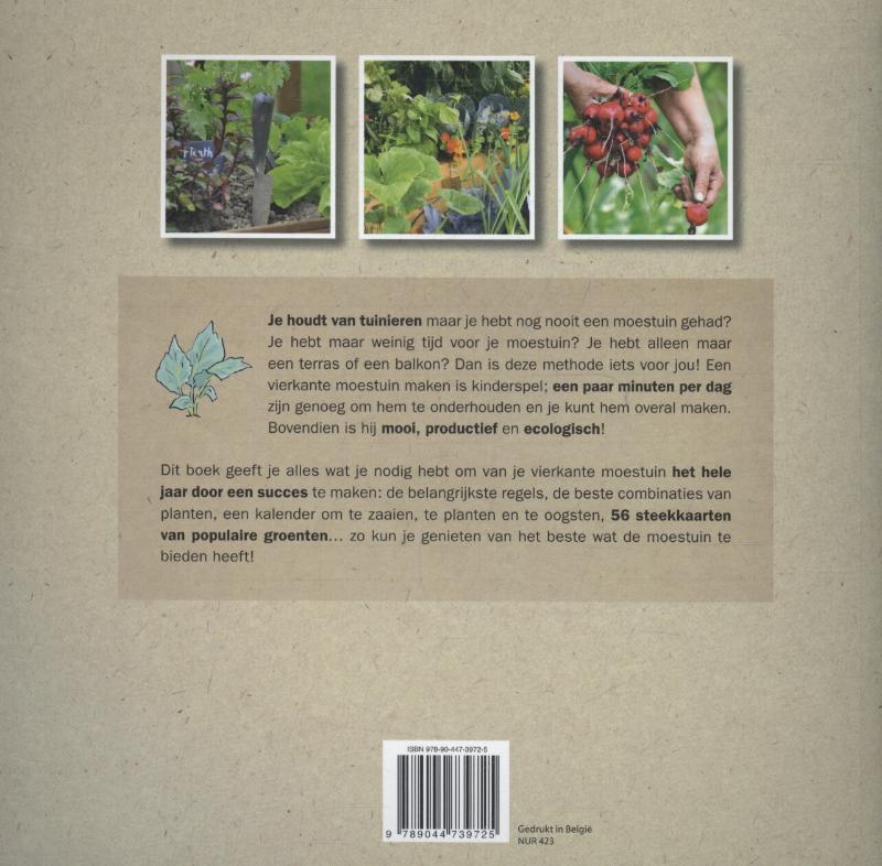 Maand na maand groenten kweken op een vierkante meter achterkant