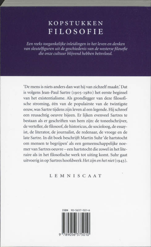 Sartre / Kopstukken Filosofie achterkant