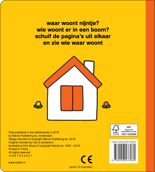 nijntje schuifboekje wie woont hier? achterkant