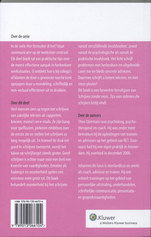 Minder opzien tegen schrijven achterkant