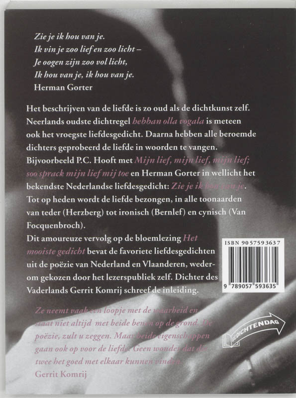 Liefste Gedicht achterkant