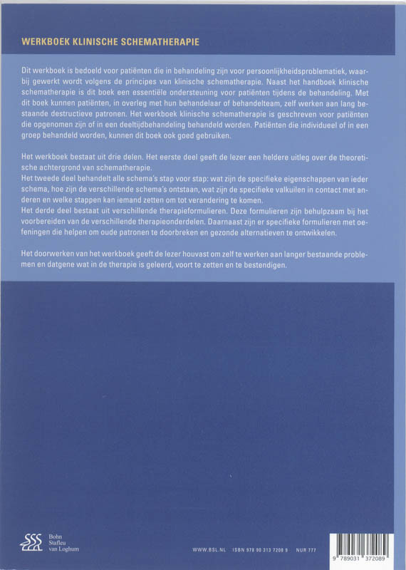 Werkboek klinische schematherapie achterkant