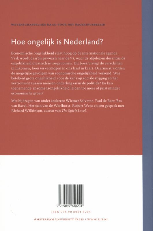 Hoe ongelijk is Nederland? / WRR Verkenningen / 28 achterkant