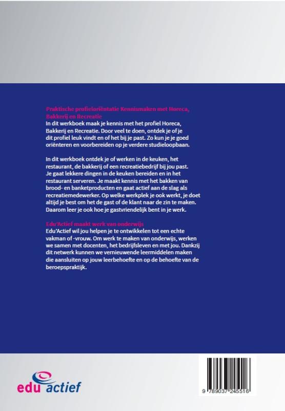 Kennismaken met Horeca, Bakkerij en Recreatie / VMBO Praktische profieloriëntatie achterkant