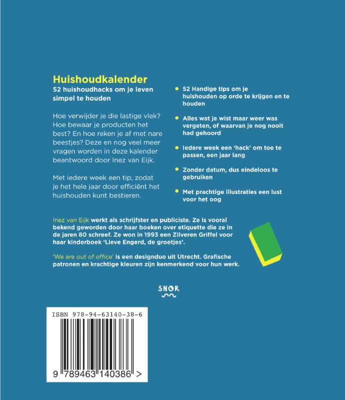 De huishoudkalender achterkant