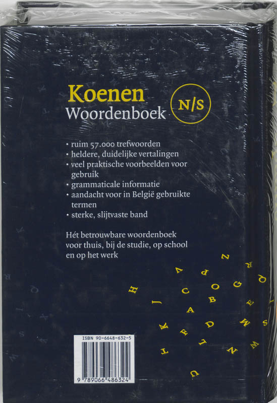 Koenen woordenboek / Nederlands-Spaans / Koenen woordenboeken achterkant