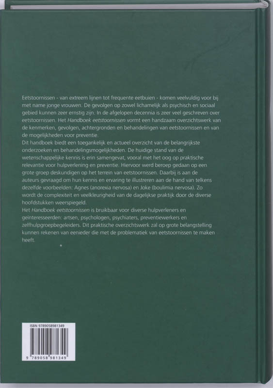 Handboek Eetstoornissen achterkant