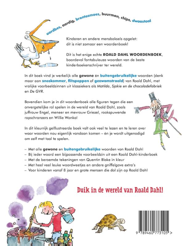 Roald Dahl woordenboek achterkant