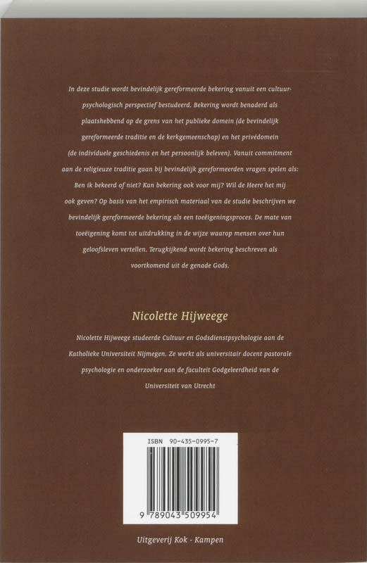 Bekering In De Gereformeerde Gezindte achterkant