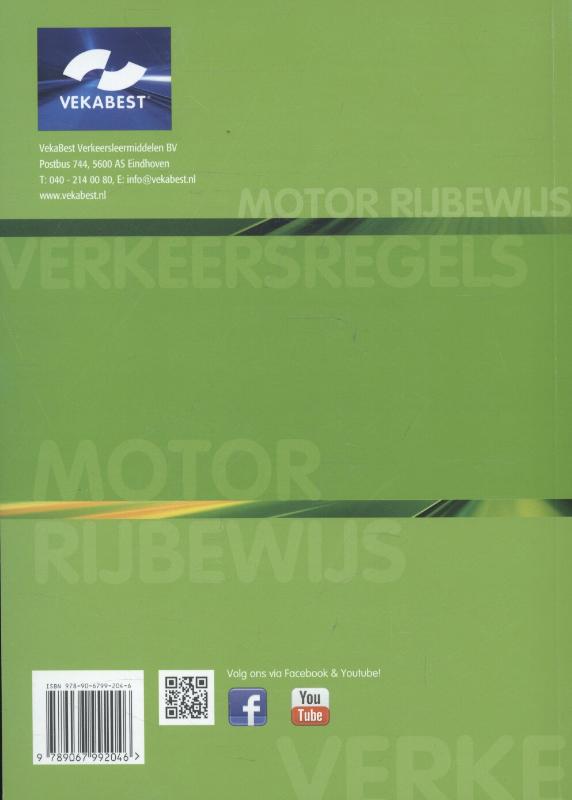Motor rijbewijs A Verkeersregels achterkant