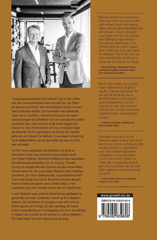 Macht is zilver, invloed is goud achterkant