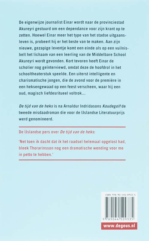 De tijd van de heks / De Geus Spanning achterkant