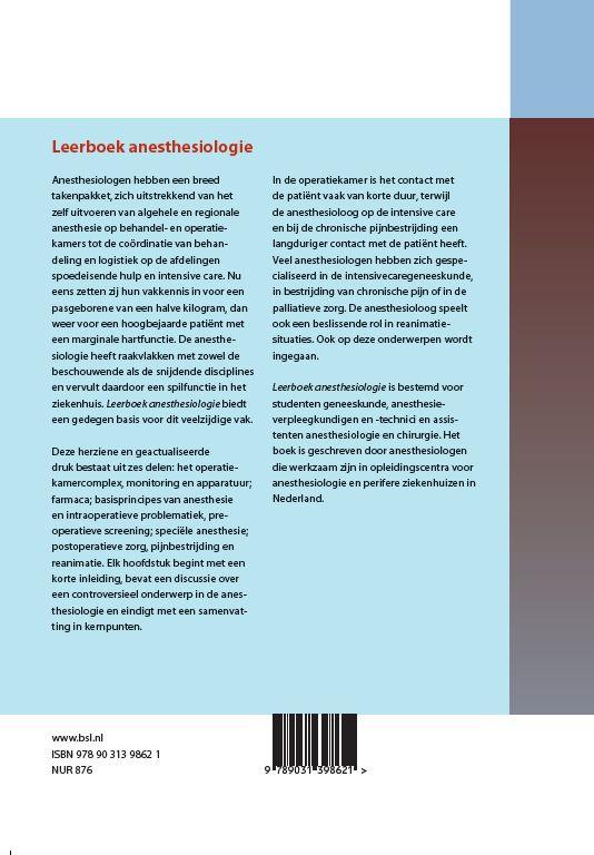Leerboek anesthesiologie achterkant