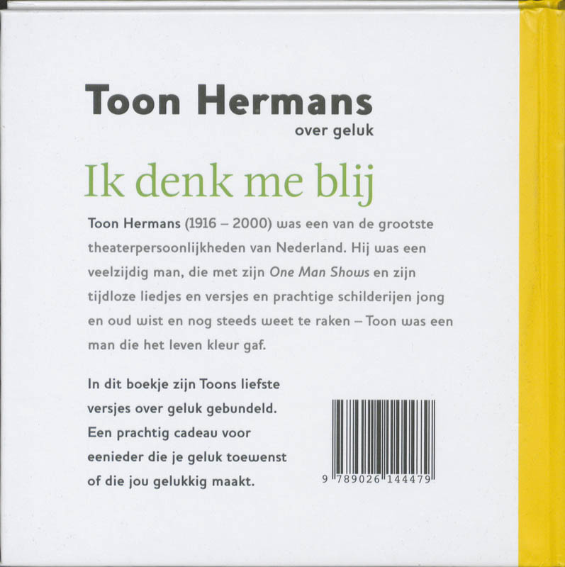 Ik denk me blij achterkant