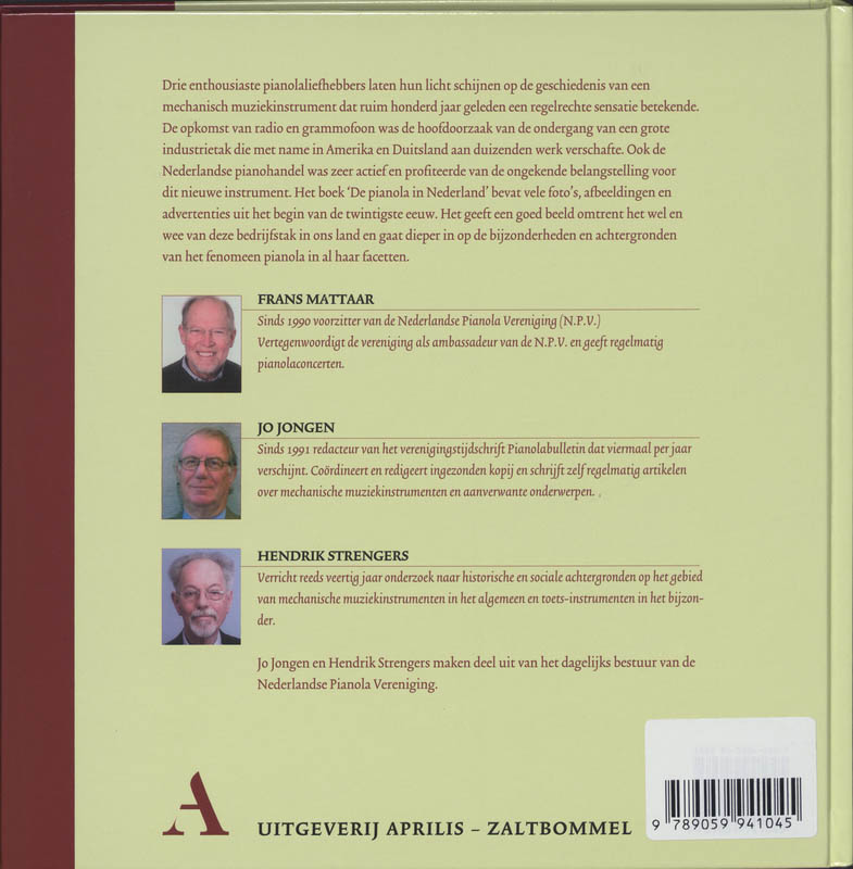 De Pianola In Nederland achterkant