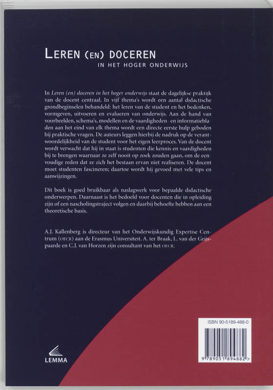 Leren (en ) doceren in het Hoger Onderwijs achterkant