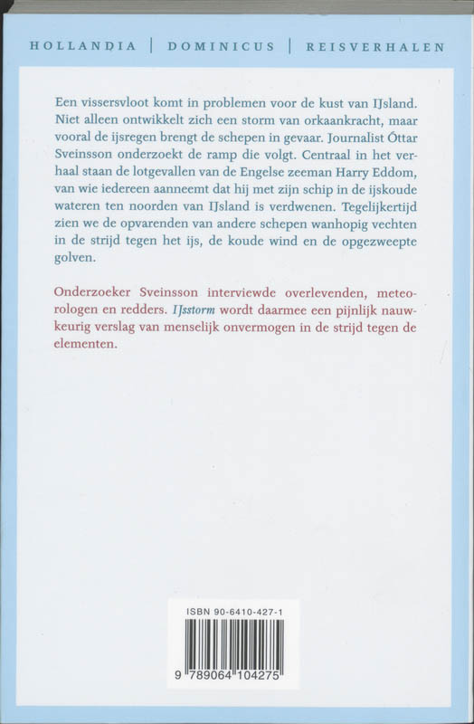 IJsstorm / Hollandia reisverhalen achterkant