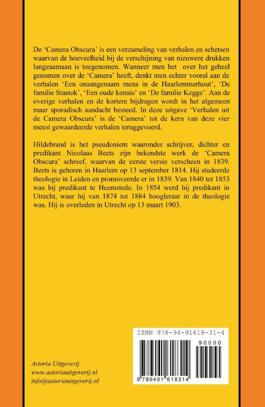 Verhalen uit de Camera Obscura van Hildebrand achterkant