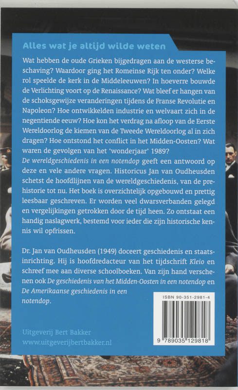 De Wereldgeschiedenis In Een Notendop achterkant