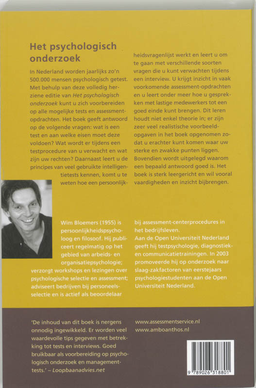 Psychologisch Onderzoek Een Oefenboek achterkant