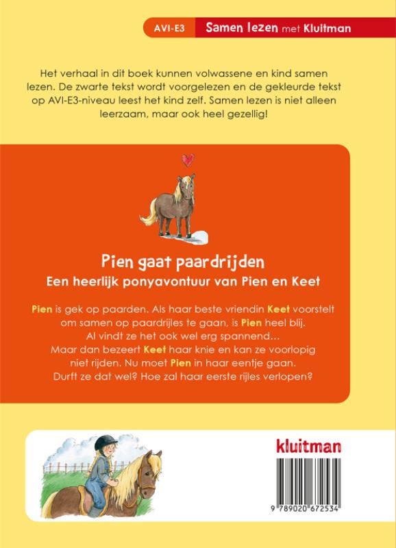 Pien gaat paardrijden / Samen lezen met Kluitman achterkant