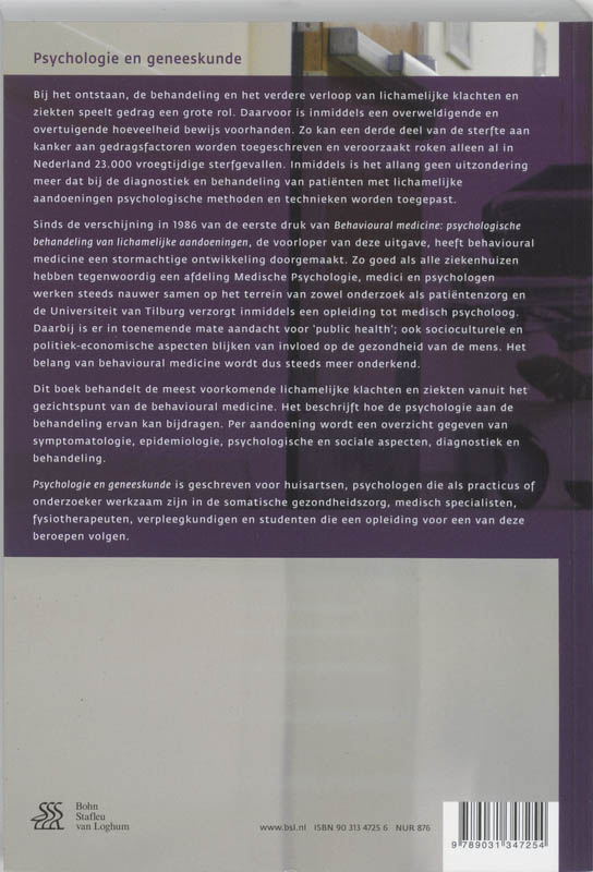 Psychologie en geneeskunde achterkant