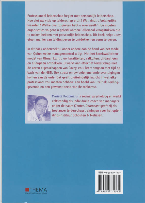 Persoonlijk leiderschap / Professioneel leiderschap achterkant