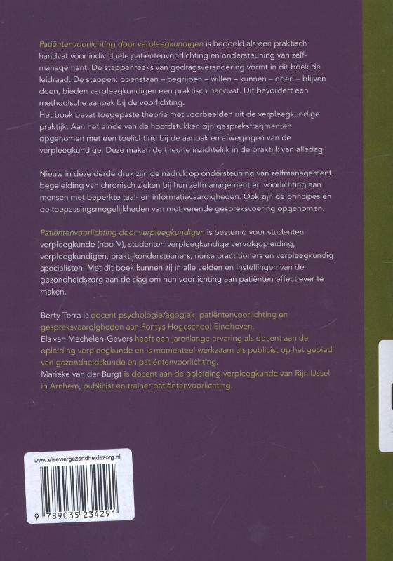 Patientenvoorlichting door verpleegkundigen achterkant