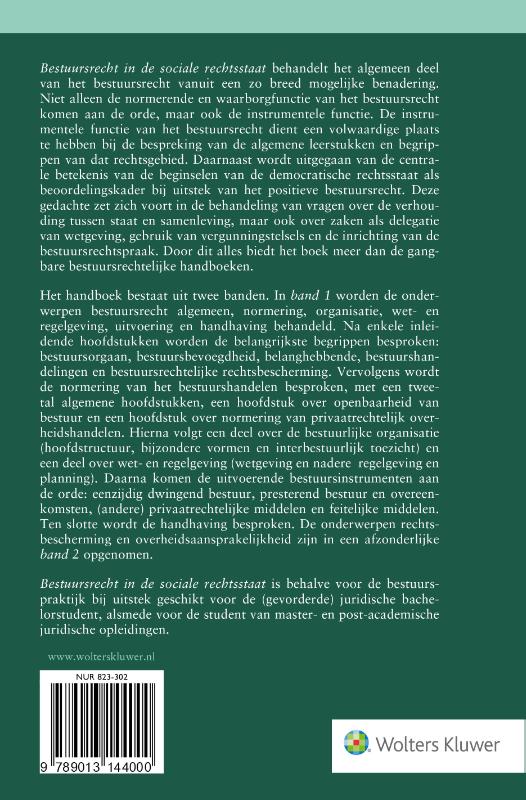 Bestuursrecht in de sociale rechtsstaat / Handboeken staats- en bestuursrecht / 1 achterkant