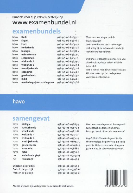 Examenbundel Havo; Aardrijkskunde; 2015/2016 achterkant