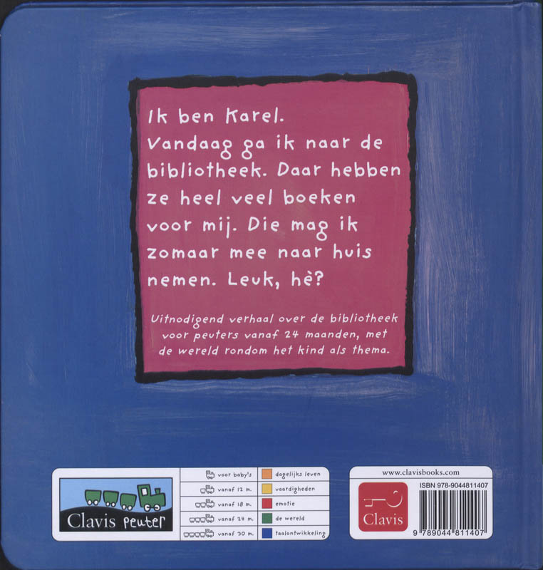 Karel gaat naar de bibliotheek achterkant