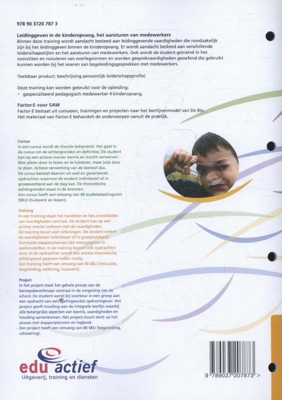 Factor-E Leiding geven in de kinderopvang, het aansturen van medewerkers Training achterkant