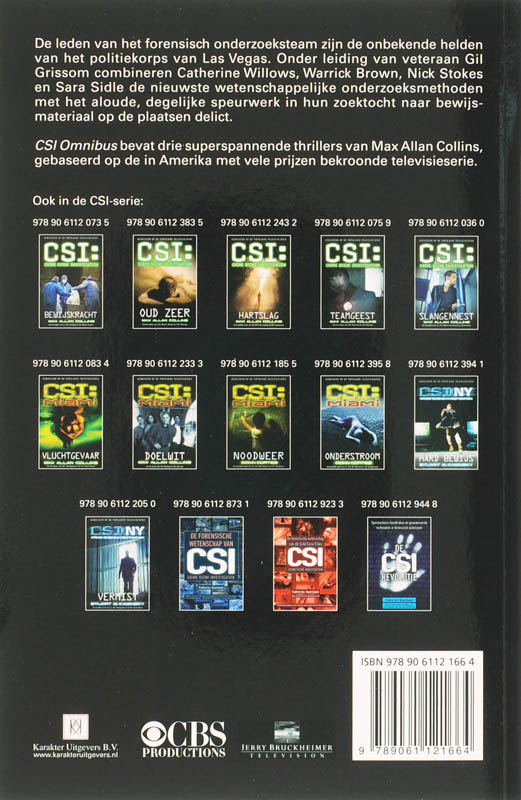 CSI Omnibus/Dubbelblind/Verboden vruchten/Koudvuur achterkant