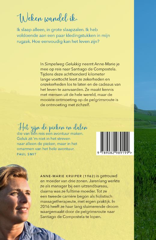 SimpelWeg Gelukkig als pelgrim op de camino naar Santiago de Compostela achterkant