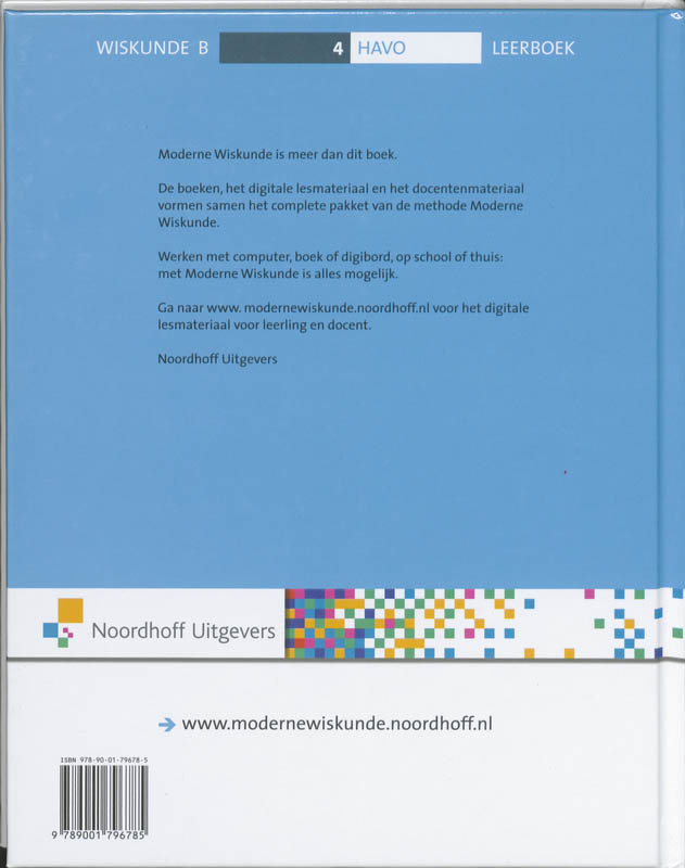 Moderne Wiskunde 10 wiskunde B 4 HAVO Leerboek achterkant