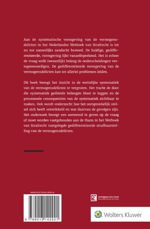 De systematiek van de vermogensdelicten achterkant