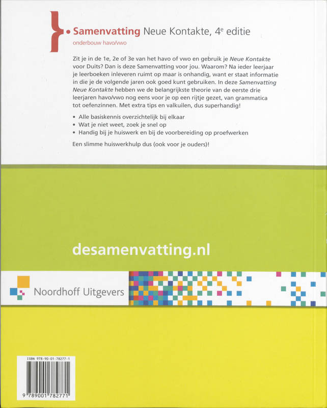 Samenvatting Havo/vwo leerjaar 1 t/m 3 Neue Kontakte achterkant