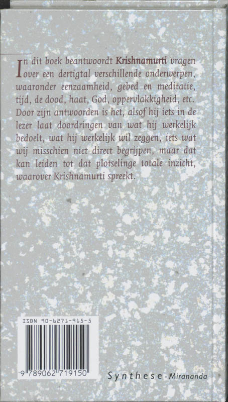 Over de waarden van het leven achterkant