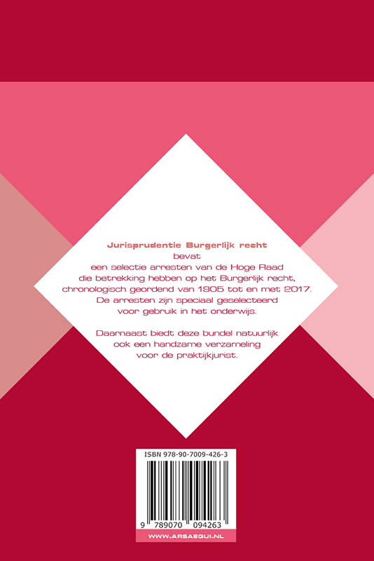 Jurisprudentie Burgerlijk recht 1905-2017 / Ars Aequi Jurisprudentie achterkant